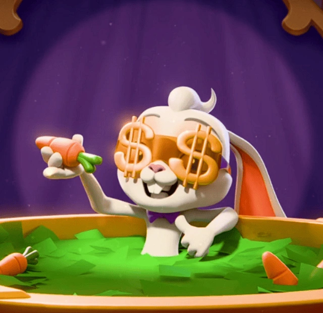 Magius Casino bonuses page showing a cartoon rabbit holding a carrot, representing welcome bonuses, free spins, loyalty rewards, and the Magius Casino bonus shop